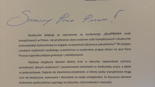 Zdjęcie listu od Ministra Cyfryzacji
